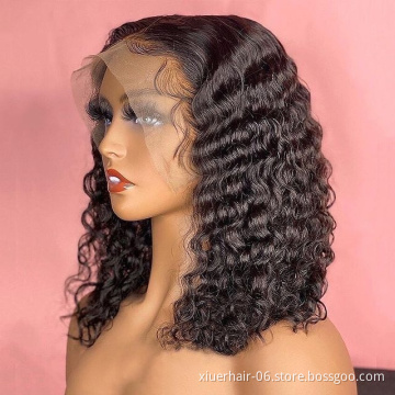 100% Virgin Brazilian Human Hair Lace Front Bob Wigs Cheap Wholesale Natural Human Hair Wigs For Black Women Hd Lace Frontal Wig